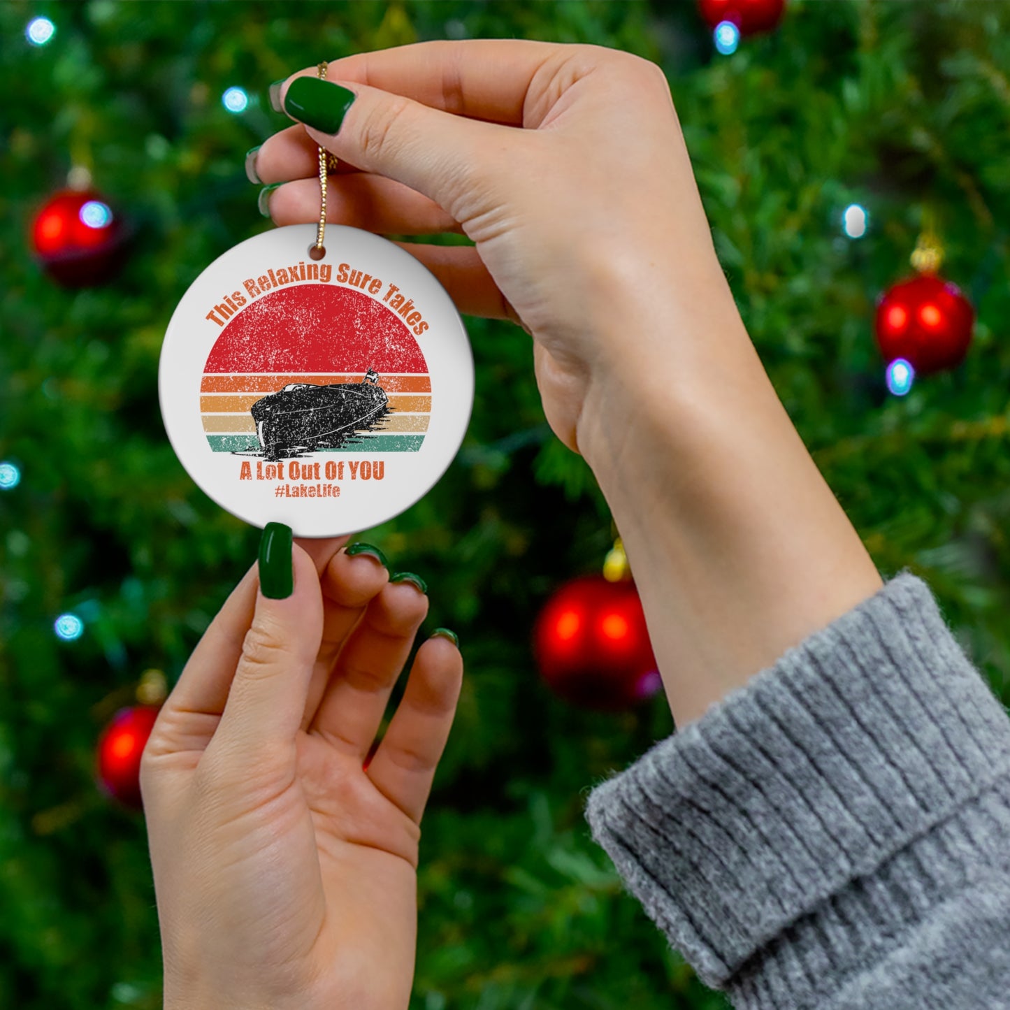 #LakeLife Ceramic Ornament