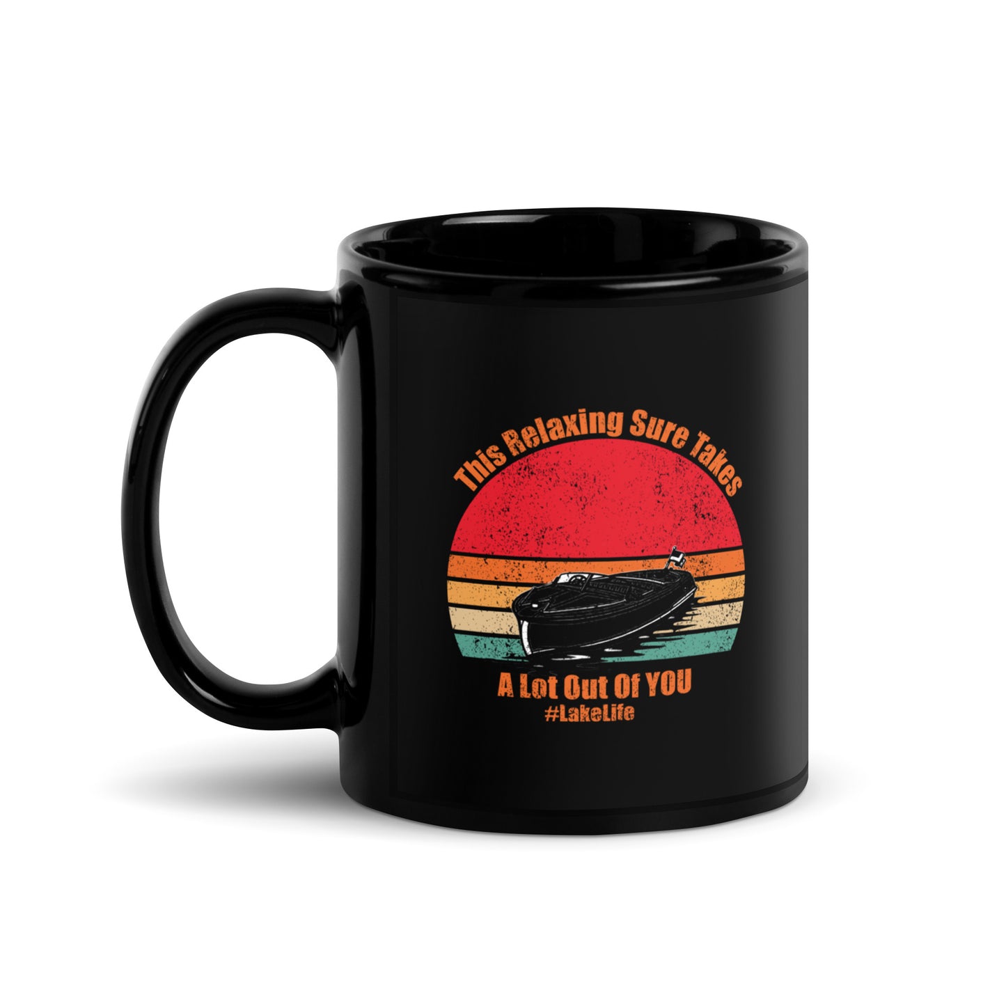 #LakeLife Black Glossy Mug