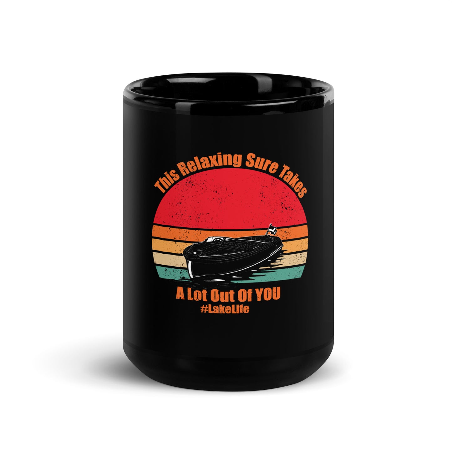 #LakeLife Black Glossy Mug